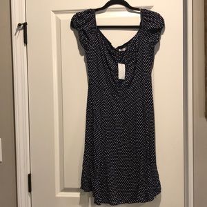 Navy polka dot dress